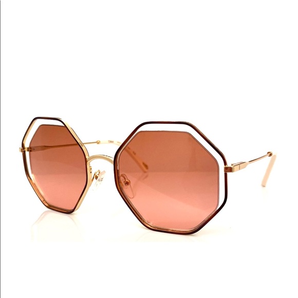 Chloe Octaginal Geo Brick Rose sunglasses - Picture 3 of 9